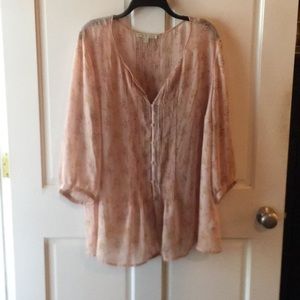 Daniel Rainn pink sheer blouse 2x